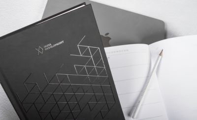Notes A5 z lakierem wybiórczym nadrukiem UV
